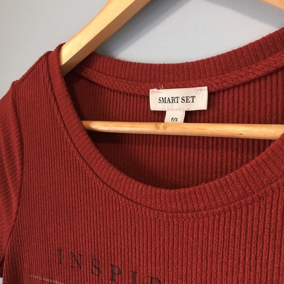 Burgundy Red Short Sleeve Ribbed Sleep Shirt - Picture 6 of 8